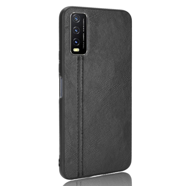 For vivo Y20/Y20i Shockproof Sewing Cow Pattern Skin PC + PU + TPU Case