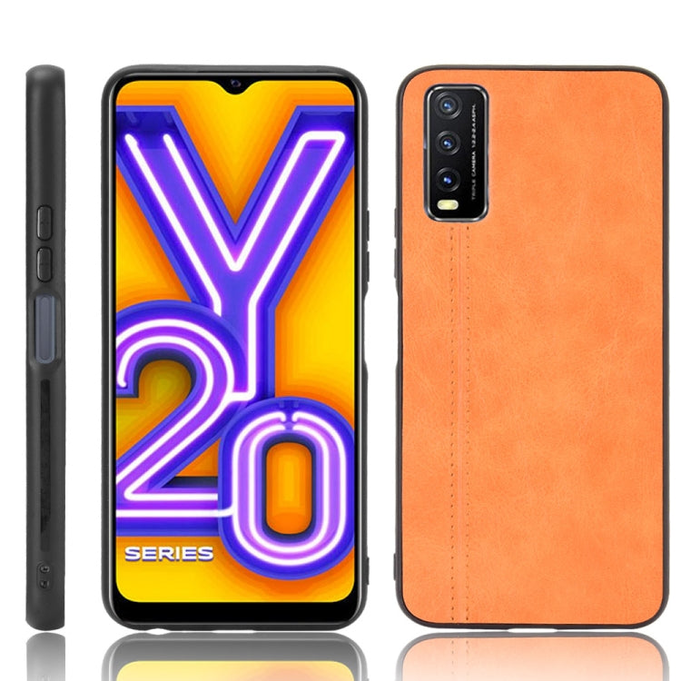 For vivo Y20/Y20i Shockproof Sewing Cow Pattern Skin PC + PU + TPU Case