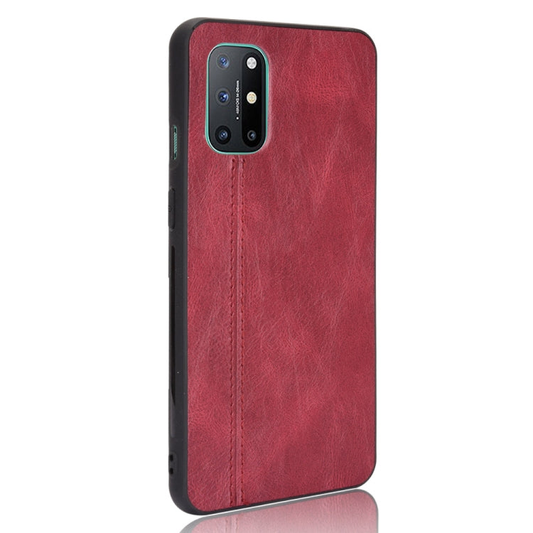 For OnePlus 8T Shockproof Sewing Cow Pattern Skin PC + PU + TPU Case