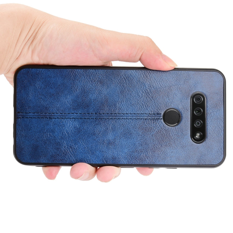 For LG K51 Shockproof Sewing Cow Pattern Skin PC + PU + TPU Case