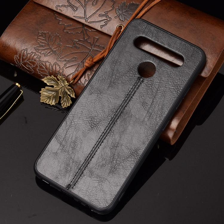 For LG K41S/ K51S Shockproof Sewing Cow Pattern Skin PC + PU + TPU Case