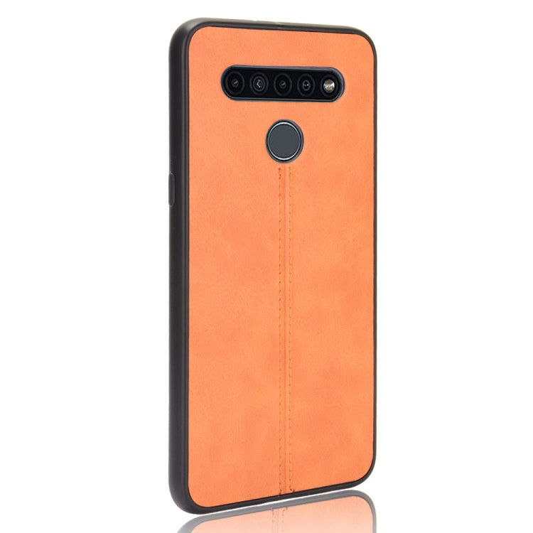 For LG K41S/ K51S Shockproof Sewing Cow Pattern Skin PC + PU + TPU Case