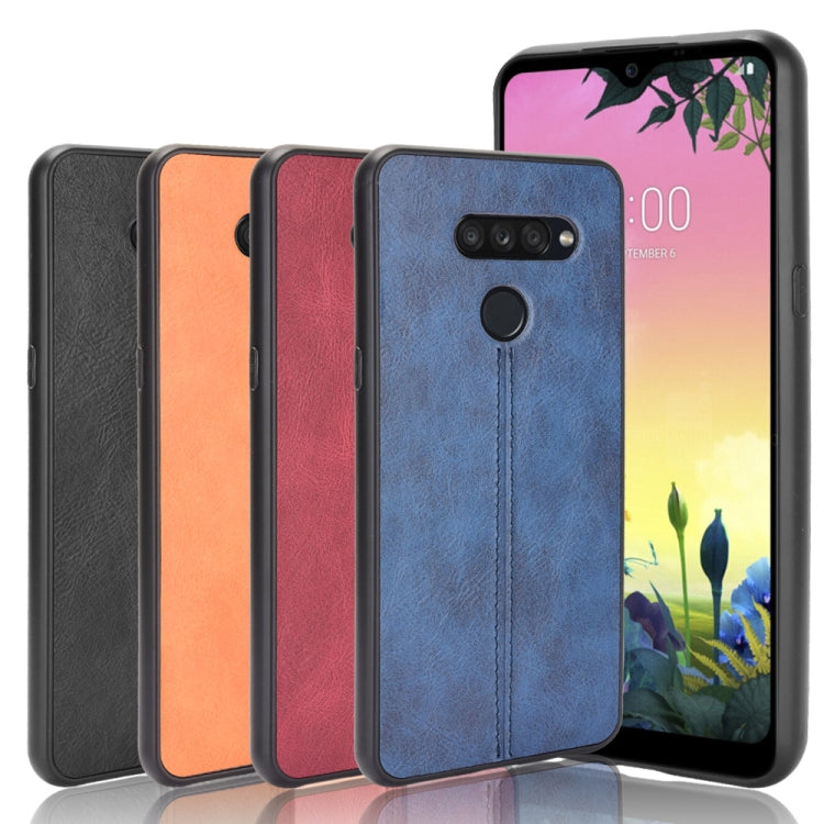 For LG K50S Shockproof Sewing Cow Pattern Skin PC + PU + TPU Case