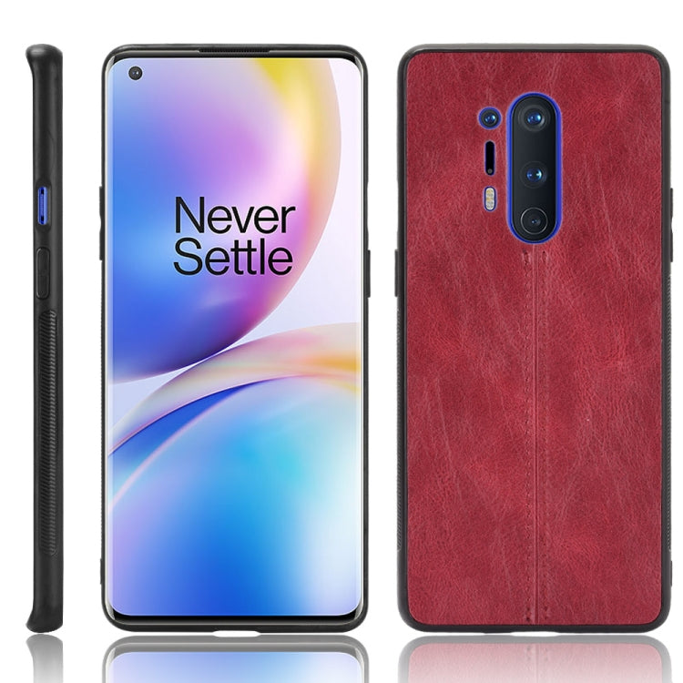 For OnePlus 8 Pro Shockproof Sewing Cow Pattern Skin PC + PU + TPU Case