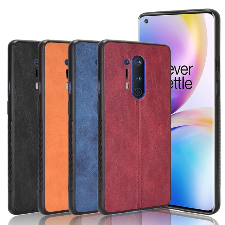 For OnePlus 8 Pro Shockproof Sewing Cow Pattern Skin PC + PU + TPU Case