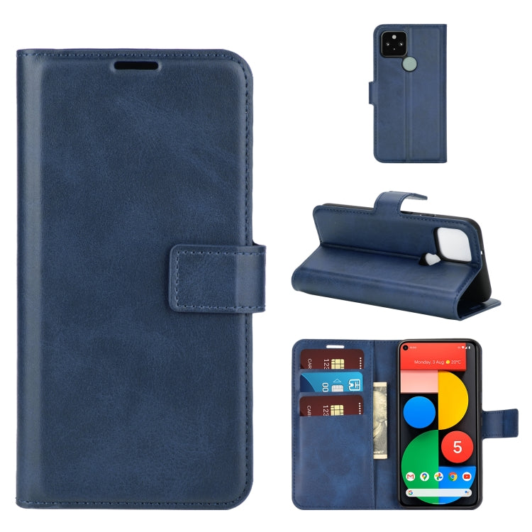 For Google Pixel 5 XL / 4a 5G Retro Calf Pattern Buckle Horizontal Flip Leather Case with Holder & Card Slots & Wallet