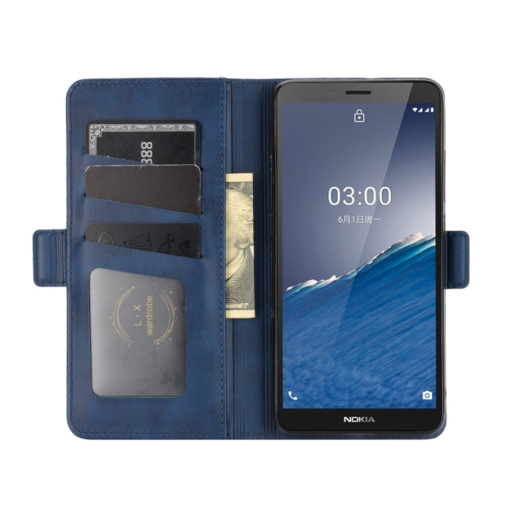 For Nokia C3 Dual-side Magnetic Buckle Horizontal Flip Leather Case with Holder & Card Slots & Wallet