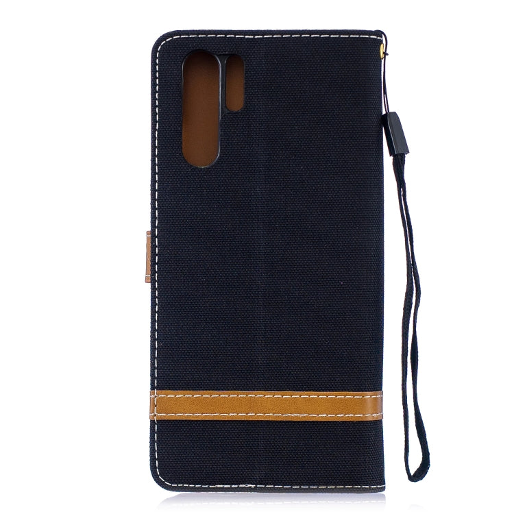 Color Matching Denim Texture Leather Case for Huawei P30 Pro, with Holder & Card Slots & Wallet & Lanyard