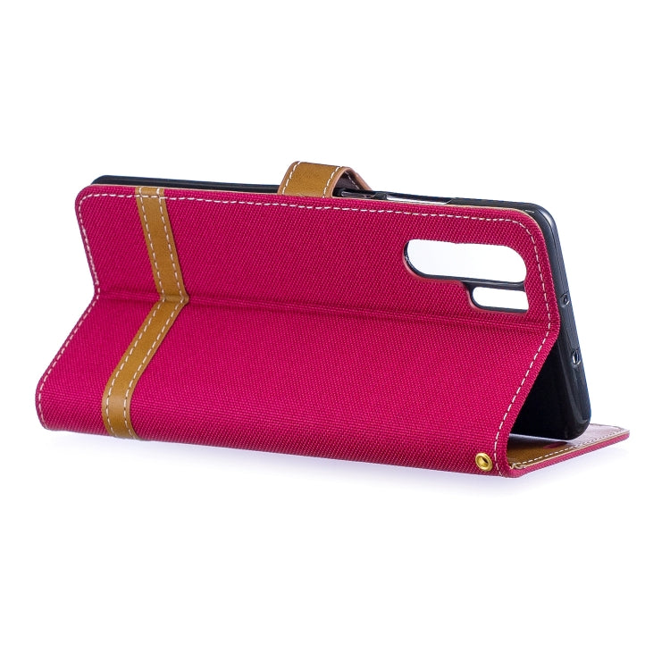 Color Matching Denim Texture Leather Case for Huawei P30 Pro, with Holder & Card Slots & Wallet & Lanyard