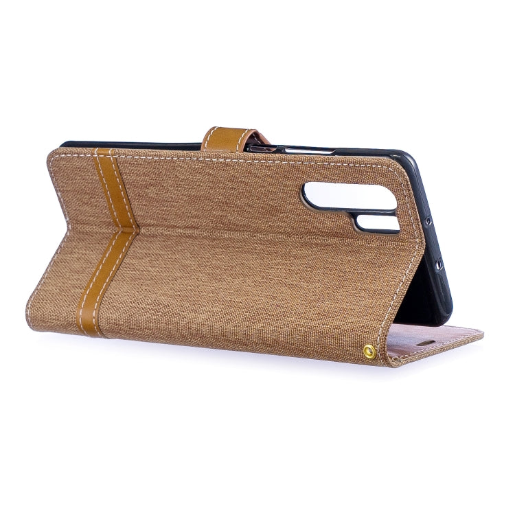 Color Matching Denim Texture Leather Case for Huawei P30 Pro, with Holder & Card Slots & Wallet & Lanyard