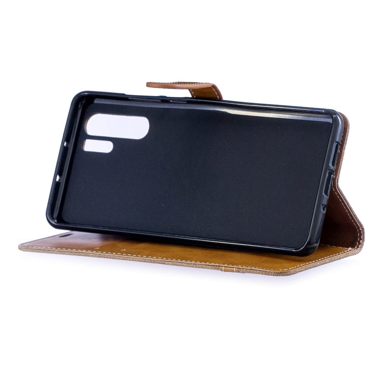 Color Matching Denim Texture Leather Case for Huawei P30 Pro, with Holder & Card Slots & Wallet & Lanyard