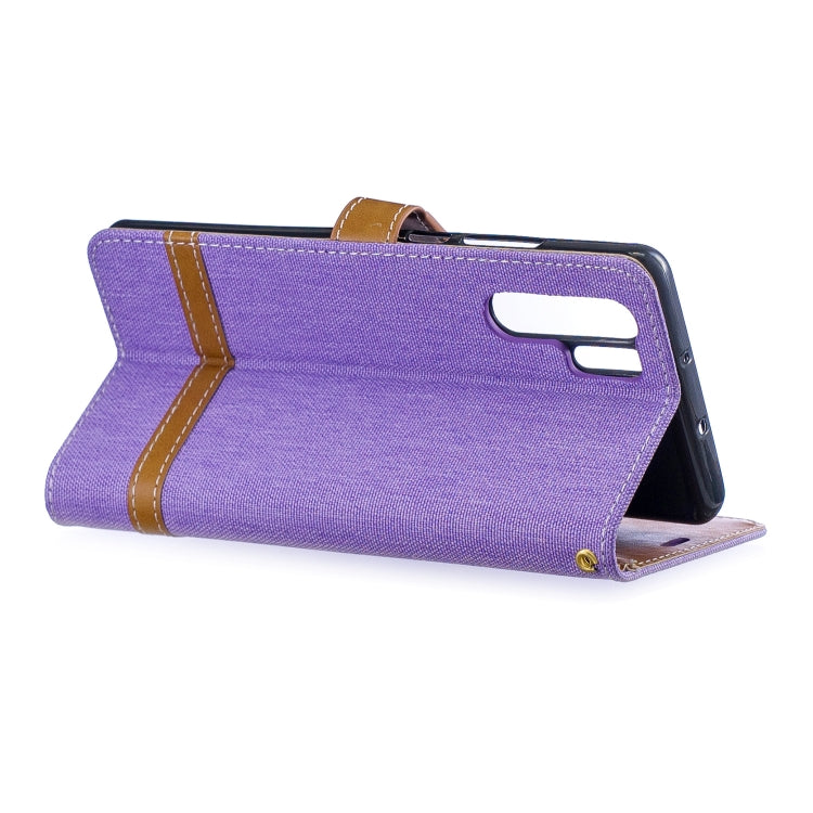 Color Matching Denim Texture Leather Case for Huawei P30 Pro, with Holder & Card Slots & Wallet & Lanyard