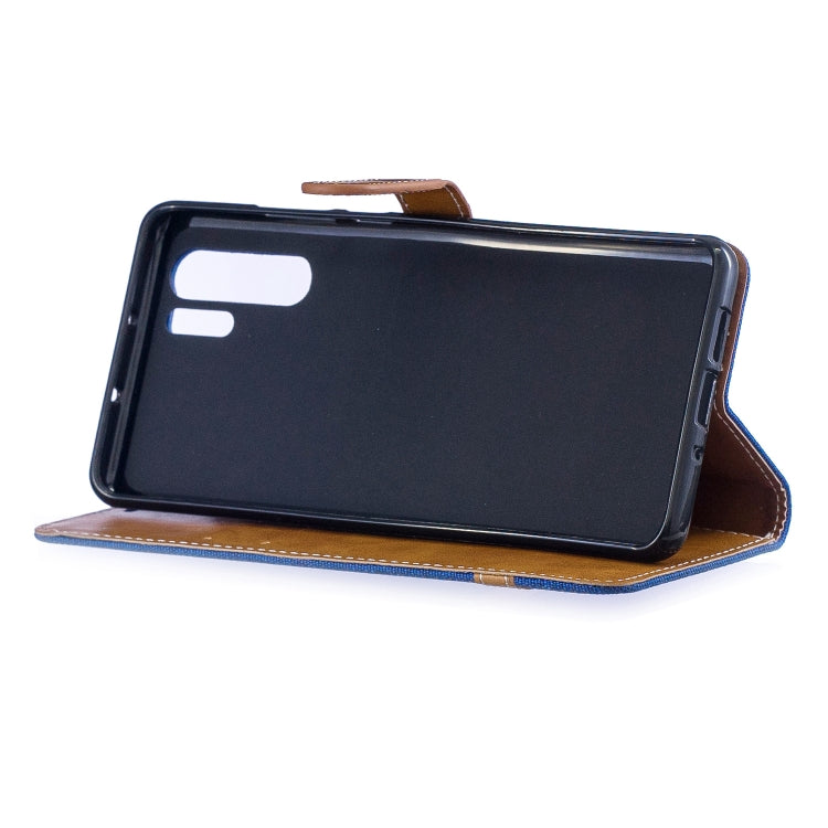 Color Matching Denim Texture Leather Case for Huawei P30 Pro, with Holder & Card Slots & Wallet & Lanyard