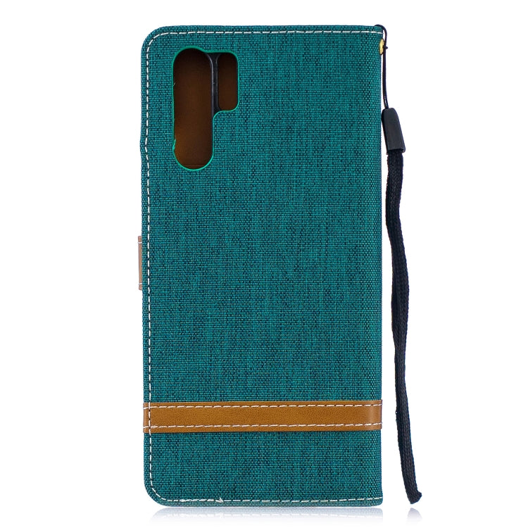 Color Matching Denim Texture Leather Case for Huawei P30 Pro, with Holder & Card Slots & Wallet & Lanyard
