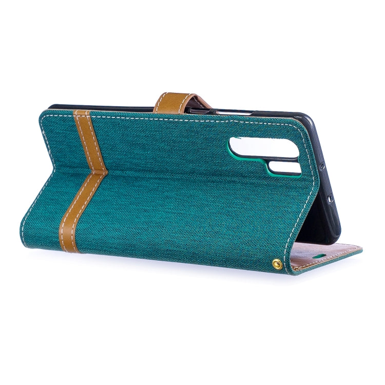 Color Matching Denim Texture Leather Case for Huawei P30 Pro, with Holder & Card Slots & Wallet & Lanyard