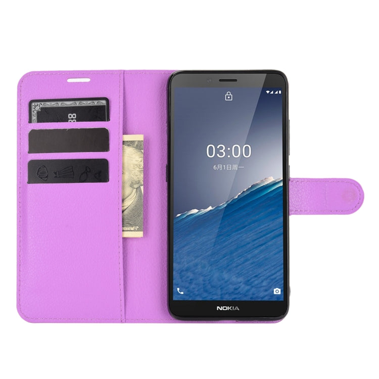 For Nokia C3 Litchi Texture Horizontal Flip Leather Case with Holder & Card Slots & Wallet