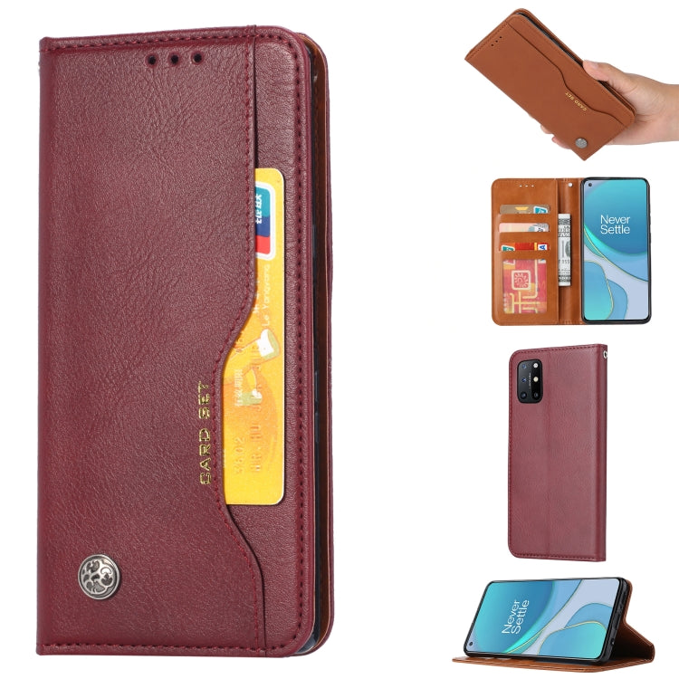 For OnePlus 8T Knead Skin Texture Horizontal Flip Leather Case with Photo Frame & Holder & Card Slots & Wallet