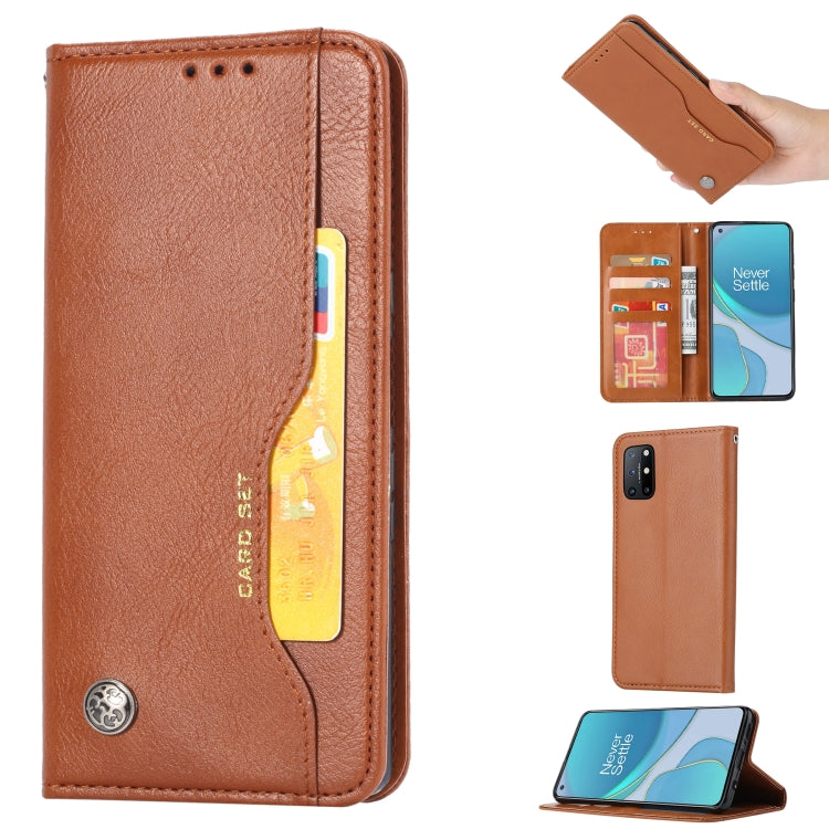 For OnePlus 8T Knead Skin Texture Horizontal Flip Leather Case with Photo Frame & Holder & Card Slots & Wallet