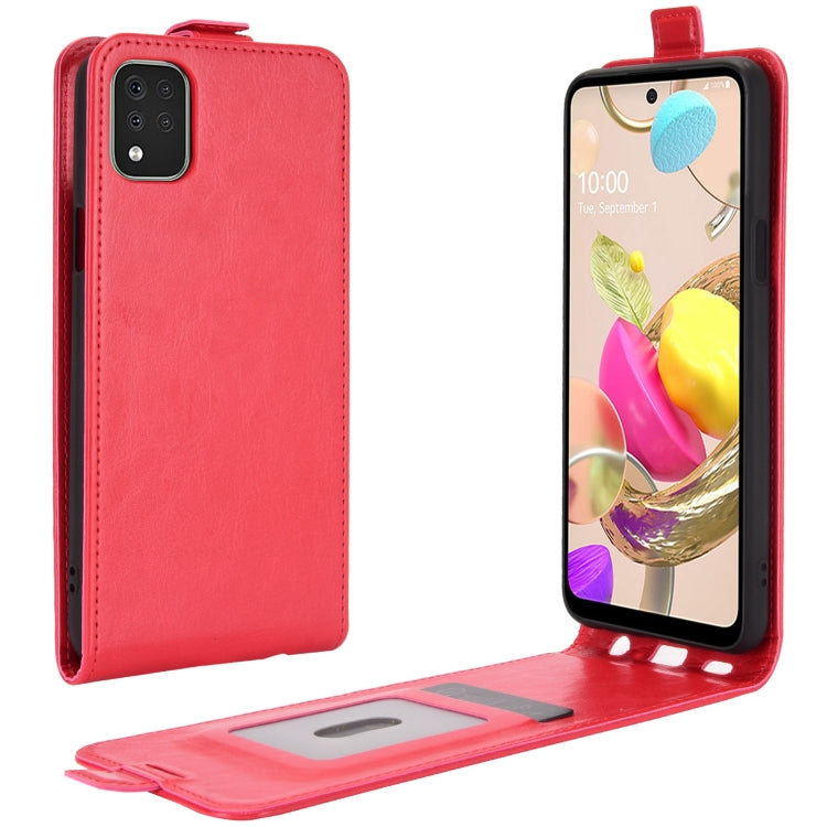 For LG K42 R64 Texture Single Vertical Flip Leather Protective Case with Card Slots & Photo Frame