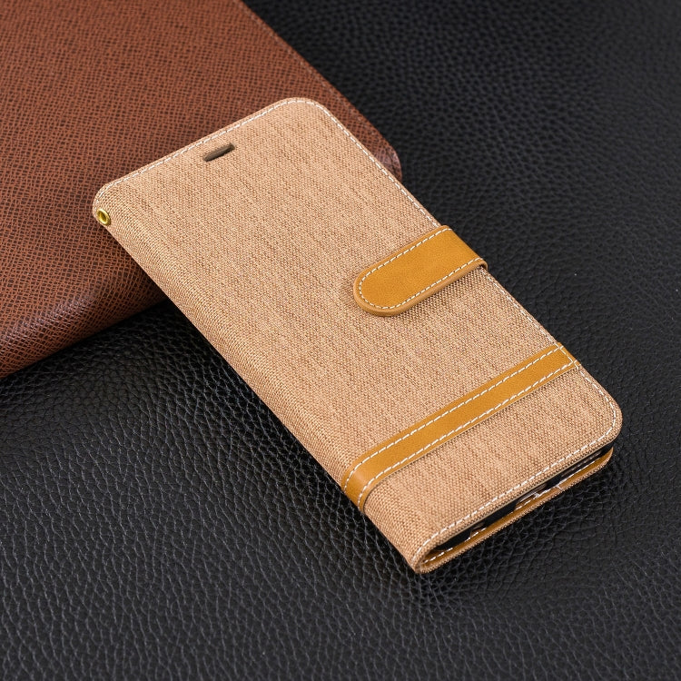 Color Matching Denim Texture Leather Case for Huawei Honor 7C / Enjoy 8, with Holder & Card Slots & Wallet & Lanyard