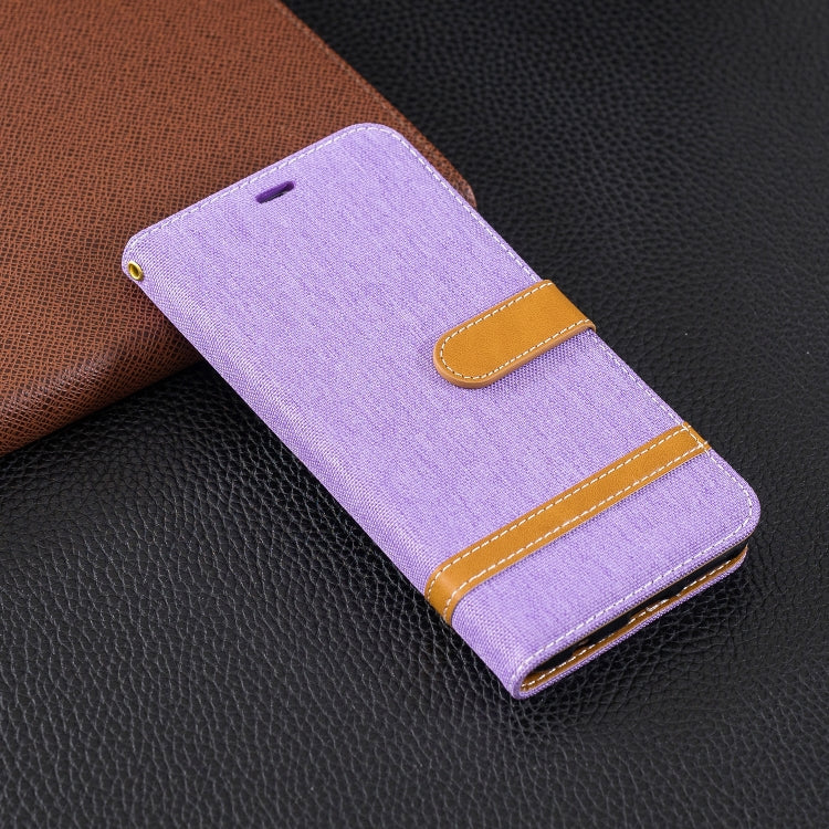 Color Matching Denim Texture Leather Case for Huawei Honor 7C / Enjoy 8, with Holder & Card Slots & Wallet & Lanyard