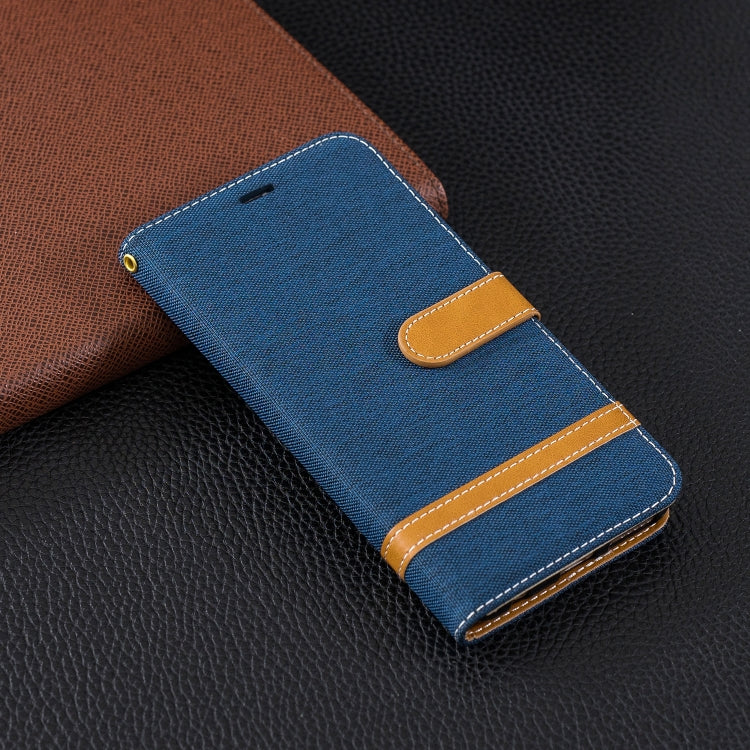 Color Matching Denim Texture Leather Case for Huawei Honor 7C / Enjoy 8, with Holder & Card Slots & Wallet & Lanyard