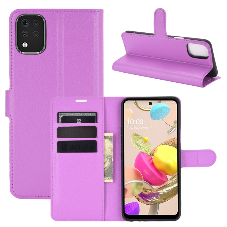 For LG K42 Litchi Texture Horizontal Flip Protective Case with Holder & Card Slots & Wallet