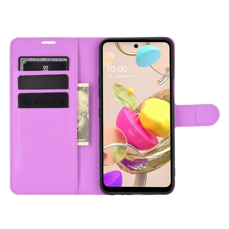 For LG K42 Litchi Texture Horizontal Flip Protective Case with Holder & Card Slots & Wallet