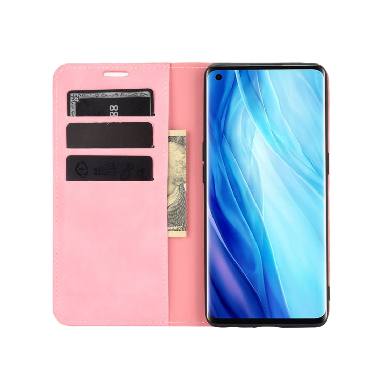 For OPPO Reno4 Pro 4G Retro-skin Business Magnetic Suction Leather Case with Holder & Card Slots & Wallet