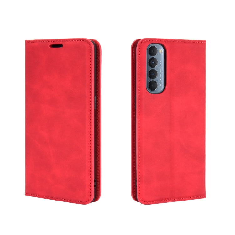 For OPPO Reno4 Pro 4G Retro-skin Business Magnetic Suction Leather Case with Holder & Card Slots & Wallet