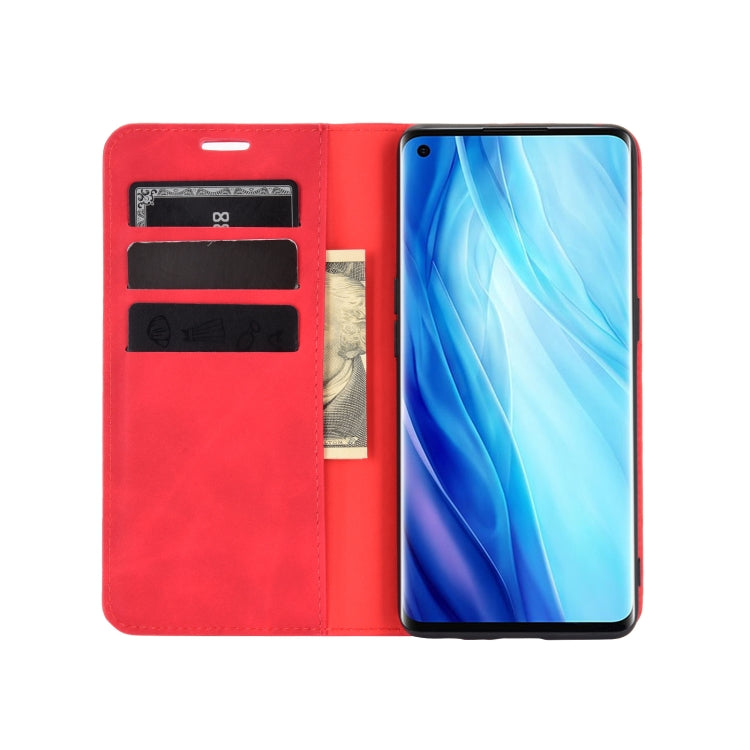 For OPPO Reno4 Pro 4G Retro-skin Business Magnetic Suction Leather Case with Holder & Card Slots & Wallet