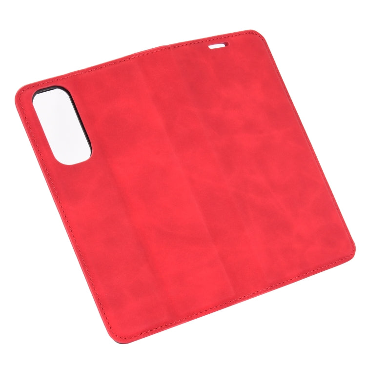 For OPPO Reno4 Pro 4G Retro-skin Business Magnetic Suction Leather Case with Holder & Card Slots & Wallet