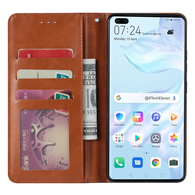 For Huawei P Smart 2021 Knead Skin Texture Horizontal Flip Leather Case , with Photo Frame & Holder & Card Slots & Wallet