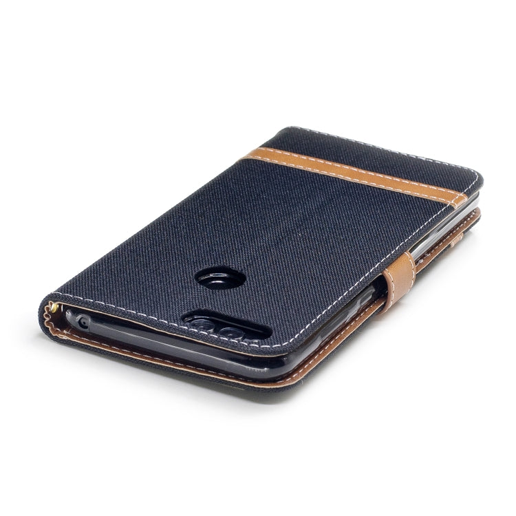 Color Matching Denim Texture Leather Case for Huawei Honor 7X, with Holder & Card Slots & Wallet & Lanyard