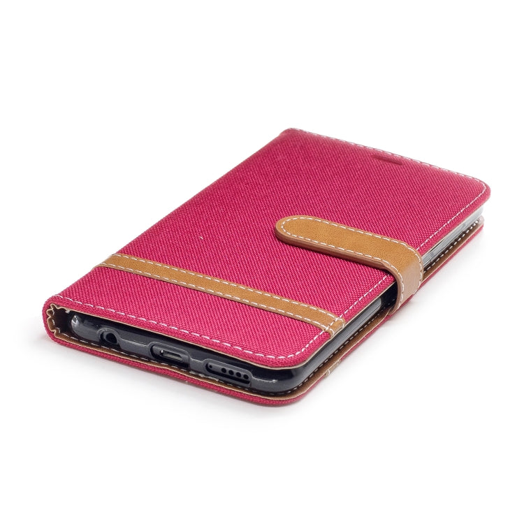 Color Matching Denim Texture Leather Case for Huawei Honor 7X, with Holder & Card Slots & Wallet & Lanyard