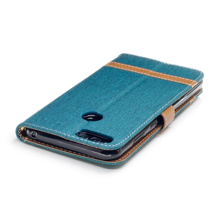 Color Matching Denim Texture Leather Case for Huawei Honor 7X, with Holder & Card Slots & Wallet & Lanyard