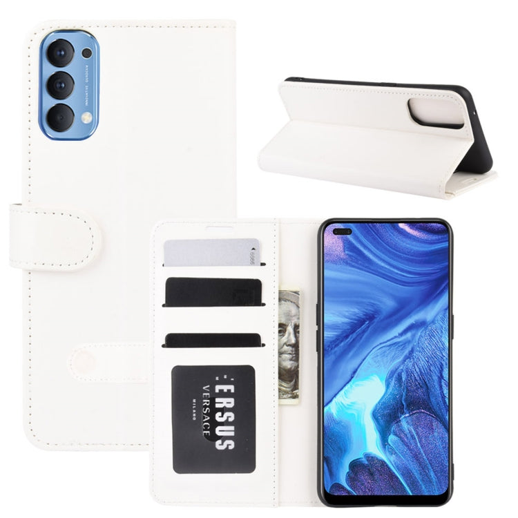 For OPPO Reno4 4G R64 Texture Single Horizontal Flip Protective Case with Holder & Card Slots & Wallet& Photo Frame