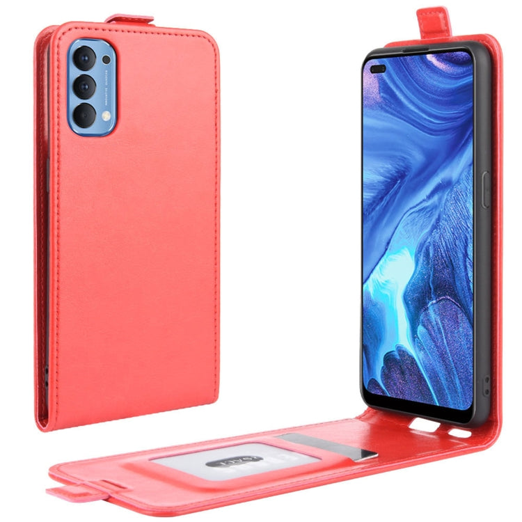For OPPO Reno4 4G R64 Texture Single Vertical Flip Leather Protective Case with Card Slots & Photo Frame