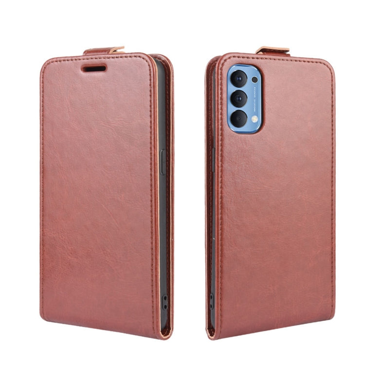 For OPPO Reno4 4G R64 Texture Single Vertical Flip Leather Protective Case with Card Slots & Photo Frame