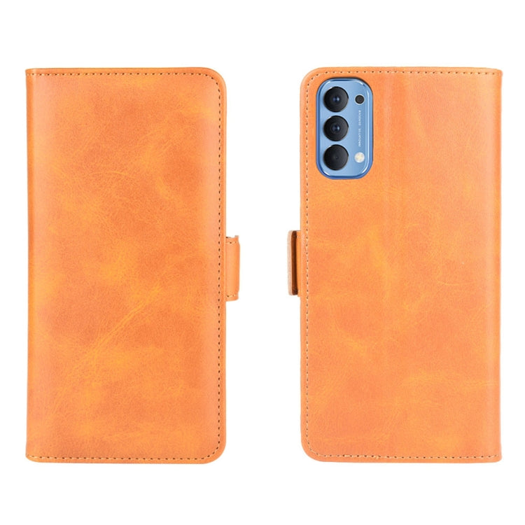 For OPPO Reno4 4G Dual-side Magnetic Buckle Horizontal Flip Leather Case with Holder & Card Slots & Wallet