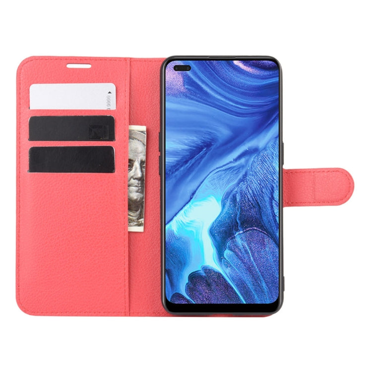 For OPPO Reno4 4G Litchi Texture Horizontal Flip Protective Case with Holder & Card Slots & Wallet