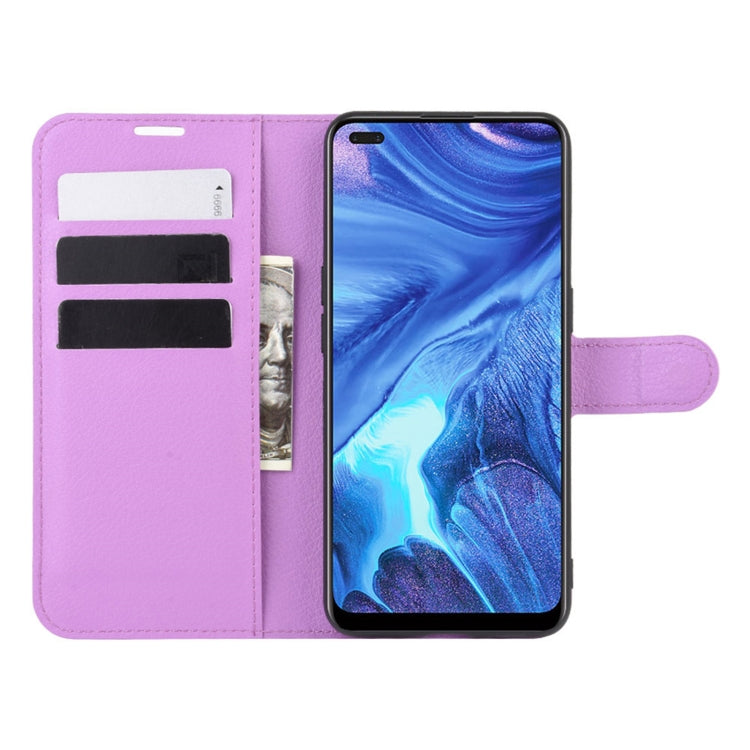 For OPPO Reno4 4G Litchi Texture Horizontal Flip Protective Case with Holder & Card Slots & Wallet