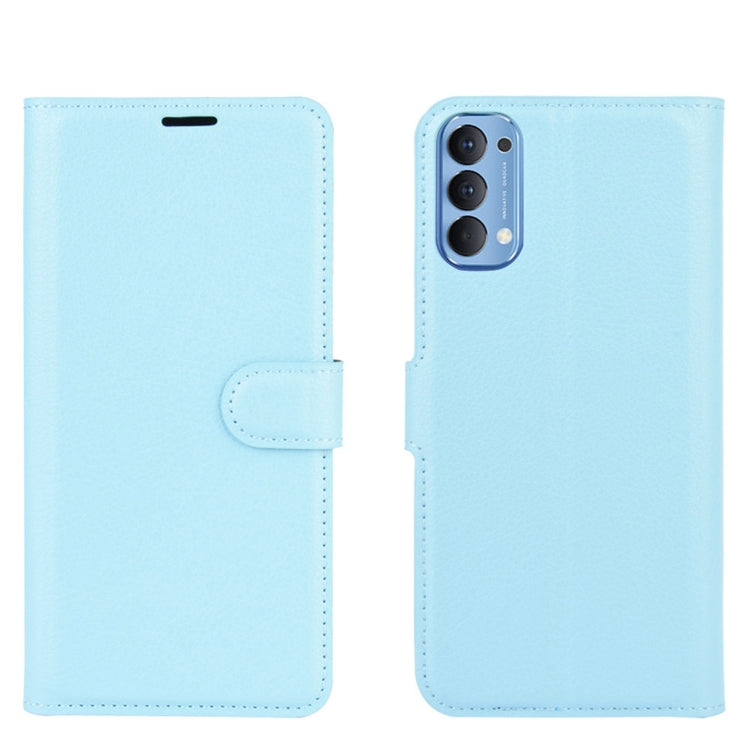 For OPPO Reno4 4G Litchi Texture Horizontal Flip Protective Case with Holder & Card Slots & Wallet