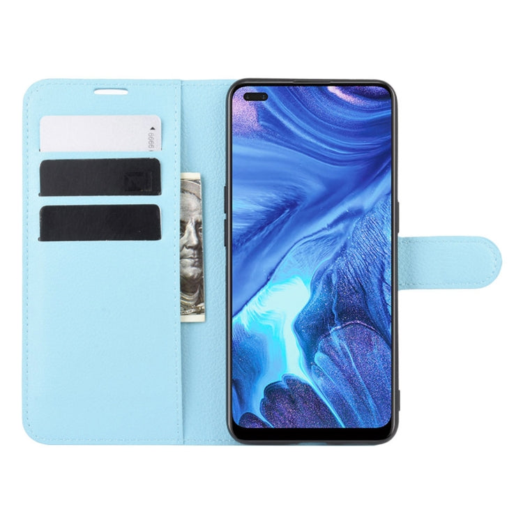 For OPPO Reno4 4G Litchi Texture Horizontal Flip Protective Case with Holder & Card Slots & Wallet