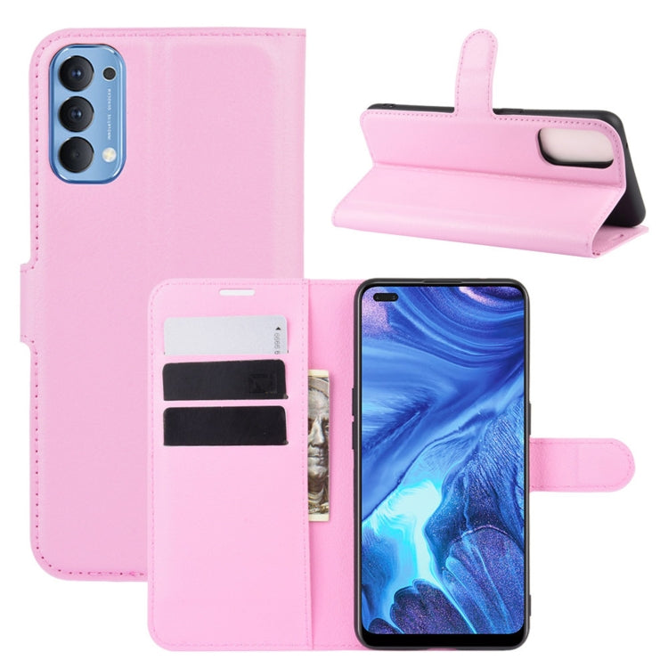 For OPPO Reno4 4G Litchi Texture Horizontal Flip Protective Case with Holder & Card Slots & Wallet