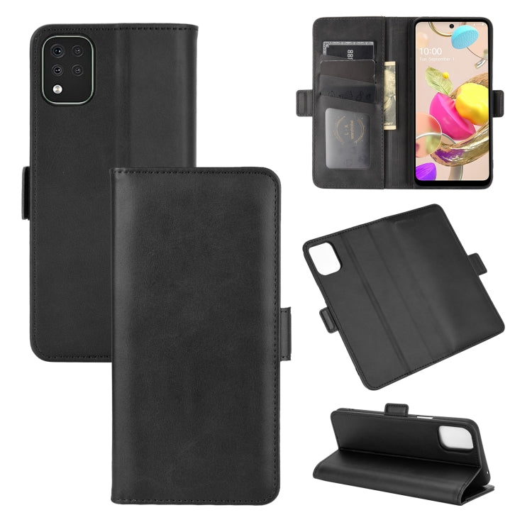 For LG K42 Dual-side Magnetic Buckle Horizontal Flip Leather Case with Holder & Card Slots & Wallet