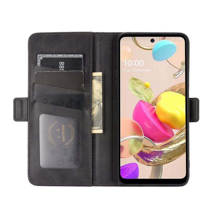 For LG K42 Dual-side Magnetic Buckle Horizontal Flip Leather Case with Holder & Card Slots & Wallet