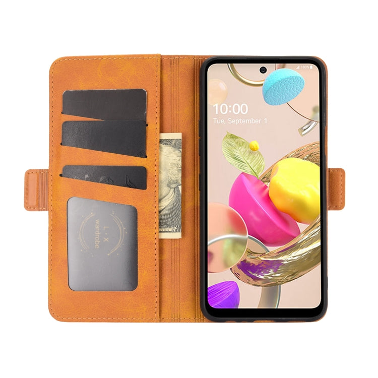 For LG K42 Dual-side Magnetic Buckle Horizontal Flip Leather Case with Holder & Card Slots & Wallet
