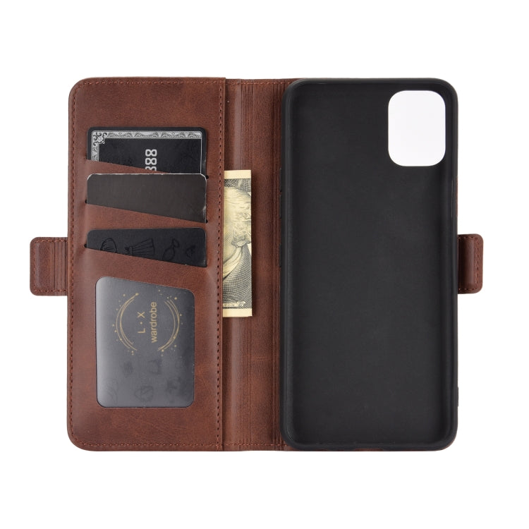For LG K42 Dual-side Magnetic Buckle Horizontal Flip Leather Case with Holder & Card Slots & Wallet