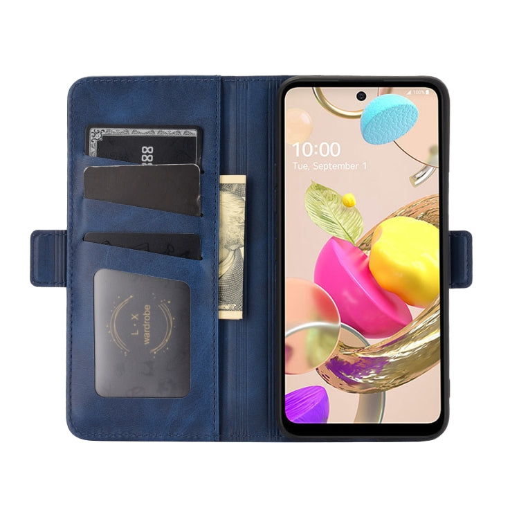 For LG K42 Dual-side Magnetic Buckle Horizontal Flip Leather Case with Holder & Card Slots & Wallet